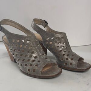 Paul Green Silver Cutout Heels